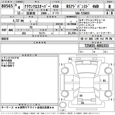 Toyota CROWN CROSSOVER  с аукциона в Японии