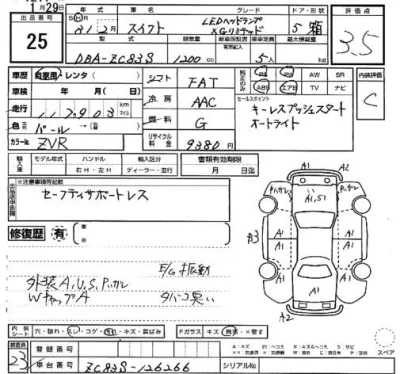 Suzuki SWIFT  с аукциона в Японии