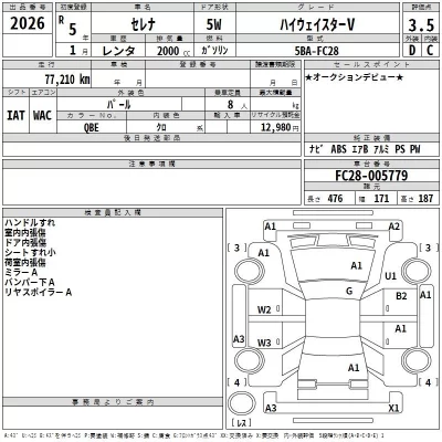 Nissan SERENA  с аукциона в Японии