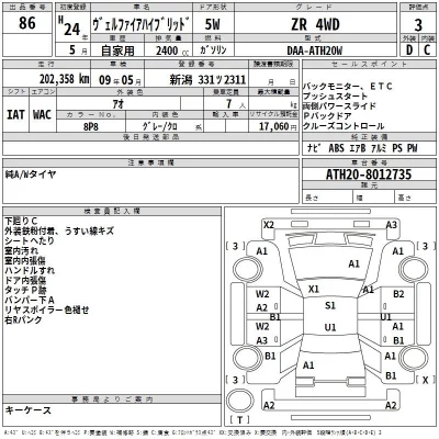 Toyota VELLFIRE  с аукциона в Японии