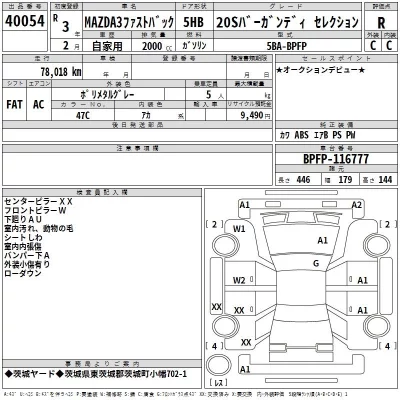 Mazda MAZDA3  с аукциона в Японии