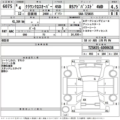 Toyota CROWN CROSSOVER  с аукциона в Японии
