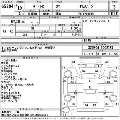Hino DUTRO  с аукциона в Японии
