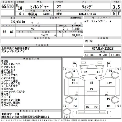Hino RANGER  с аукциона в Японии