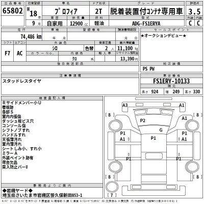 Hino PROFIA  с аукциона в Японии