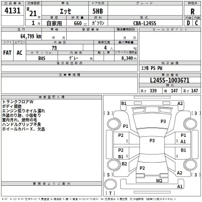 Daihatsu Esse  с аукциона в Японии