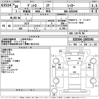 Hino DUTRO  с аукциона в Японии
