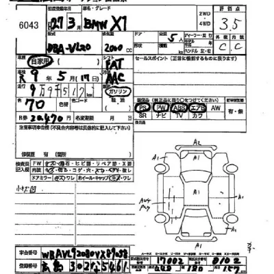 BMW X1  с аукциона в Японии
