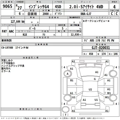 Subaru IMPREZA G4  с аукциона в Японии