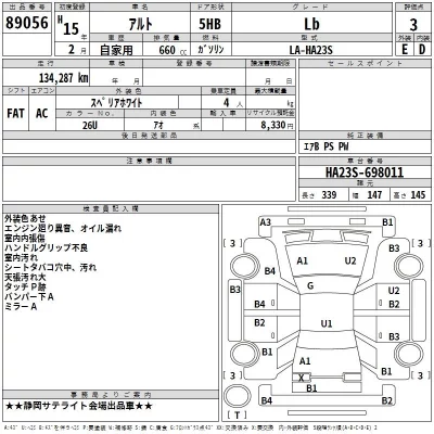Suzuki ALTO  с аукциона в Японии