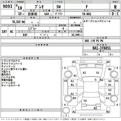Subaru PLEO  с аукциона в Японии
