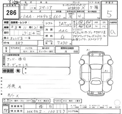 Suzuki SPACIA  с аукциона в Японии