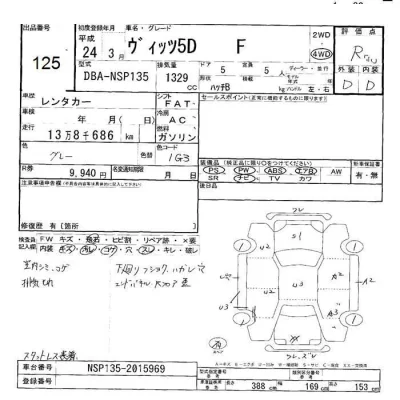 Toyota VITZ  с аукциона в Японии