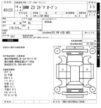 BMW Z3 SERIES лот № 43123 оценка 3.5  с аукциона в Японии 10