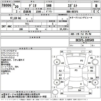 Mazda DEMIO  с аукциона в Японии
