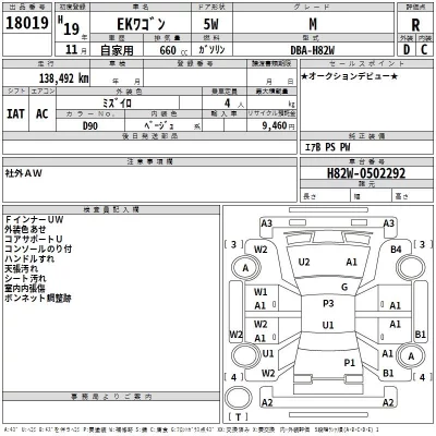 Mitsubishi EK WAGON  с аукциона в Японии