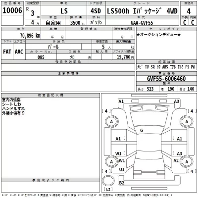 Lexus LS  с аукциона в Японии