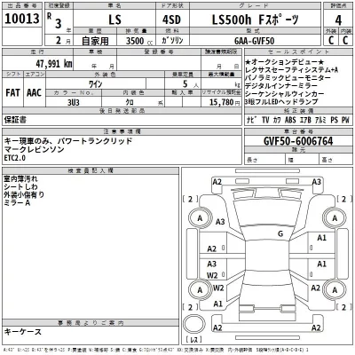 Lexus LS  с аукциона в Японии