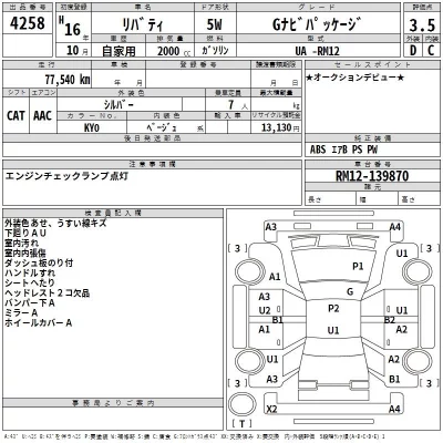 Nissan LIBERTY  с аукциона в Японии