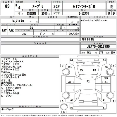 Toyota SUPRA  с аукциона в Японии