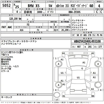 BMW X5 SERIES  с аукциона в Японии