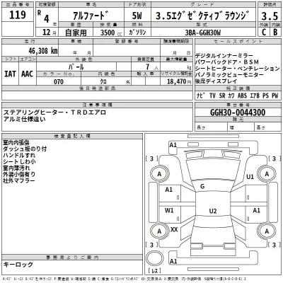 Toyota ALPHARD  с аукциона в Японии