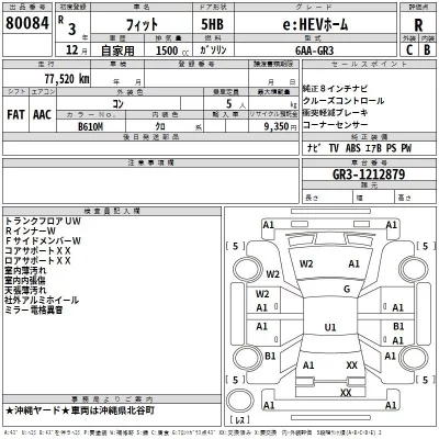 Honda FIT  с аукциона в Японии