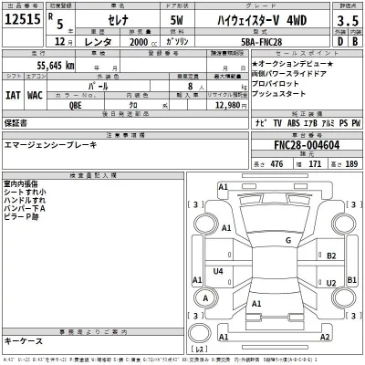 Nissan SERENA  с аукциона в Японии