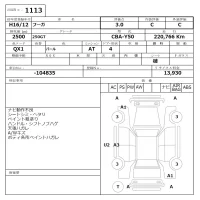 Nissan FUGA лот № 1113 оценка 3  с аукциона в Японии 6