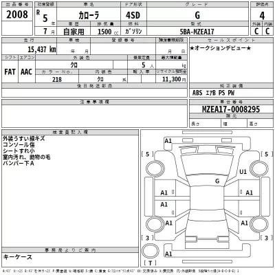 Toyota COROLLA  с аукциона в Японии