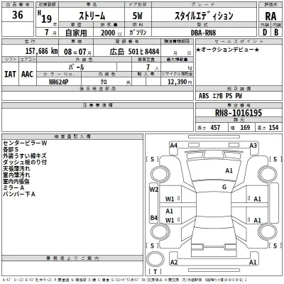 Honda STREAM  с аукциона в Японии