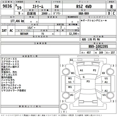 Honda STREAM  с аукциона в Японии