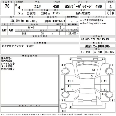Toyota CAMRY  с аукциона в Японии
