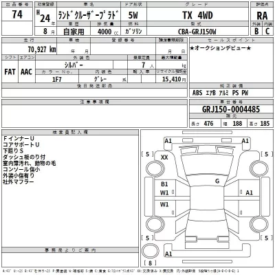 Toyota LAND CRUISER PRADO  с аукциона в Японии