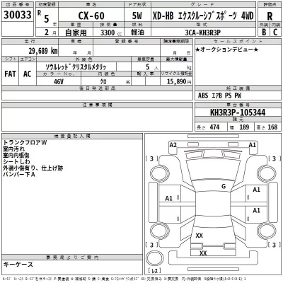 Mazda CX-60  с аукциона в Японии