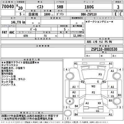 Toyota IST  с аукциона в Японии