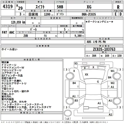 Suzuki SWIFT  с аукциона в Японии
