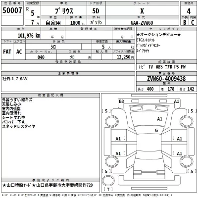 Toyota Prius  с аукциона в Японии