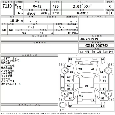 Toyota MARK II  с аукциона в Японии