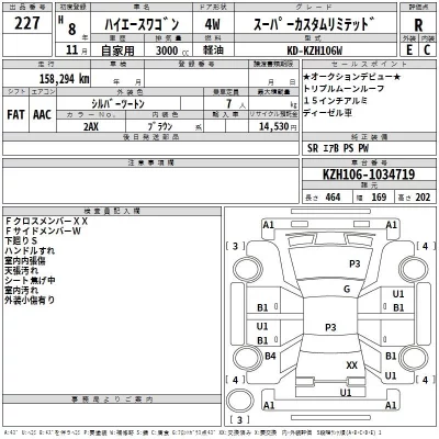 Toyota HIACE  с аукциона в Японии