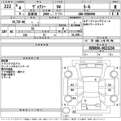 Toyota VOXY  с аукциона в Японии
