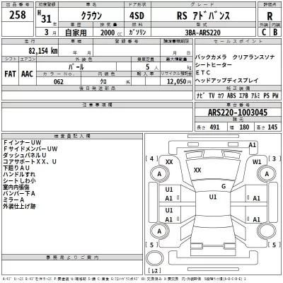 Toyota CROWN  с аукциона в Японии