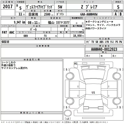 Toyota VELLFIRE  с аукциона в Японии