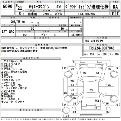 Toyota HIACE  с аукциона в Японии