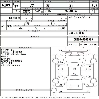 Toyota NOAH  с аукциона в Японии