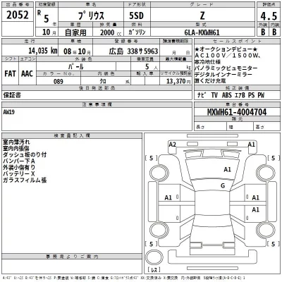 Toyota Prius  с аукциона в Японии