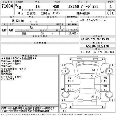 Lexus IS  с аукциона в Японии