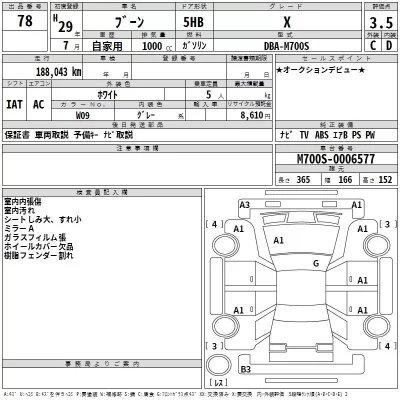 Daihatsu Boon  с аукциона в Японии