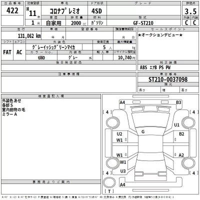 Toyota CORONA PREMIO  с аукциона в Японии