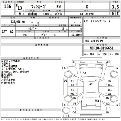 Toyota FUNCARGO  с аукциона в Японии